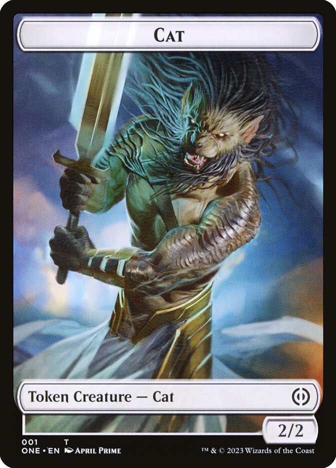 Phyrexian Goblin // Cat Double-Sided Token [Phyrexia: All Will Be One Tokens] | Card Citadel