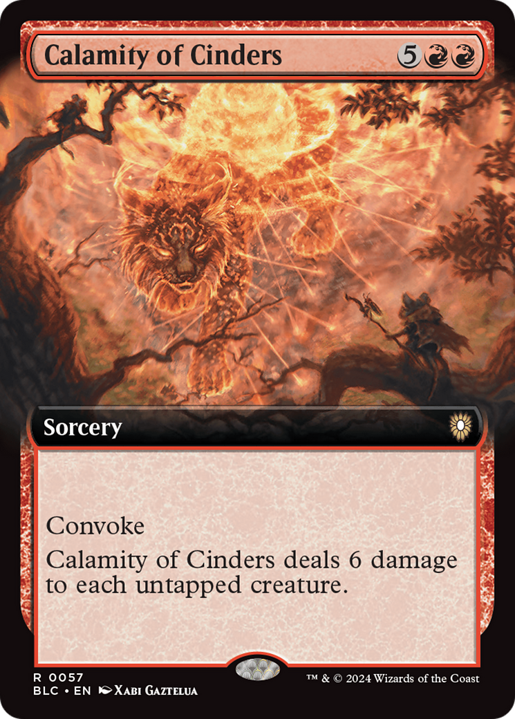 Calamity of Cinders (Extended Art) [Bloomburrow Commander] | Card Citadel