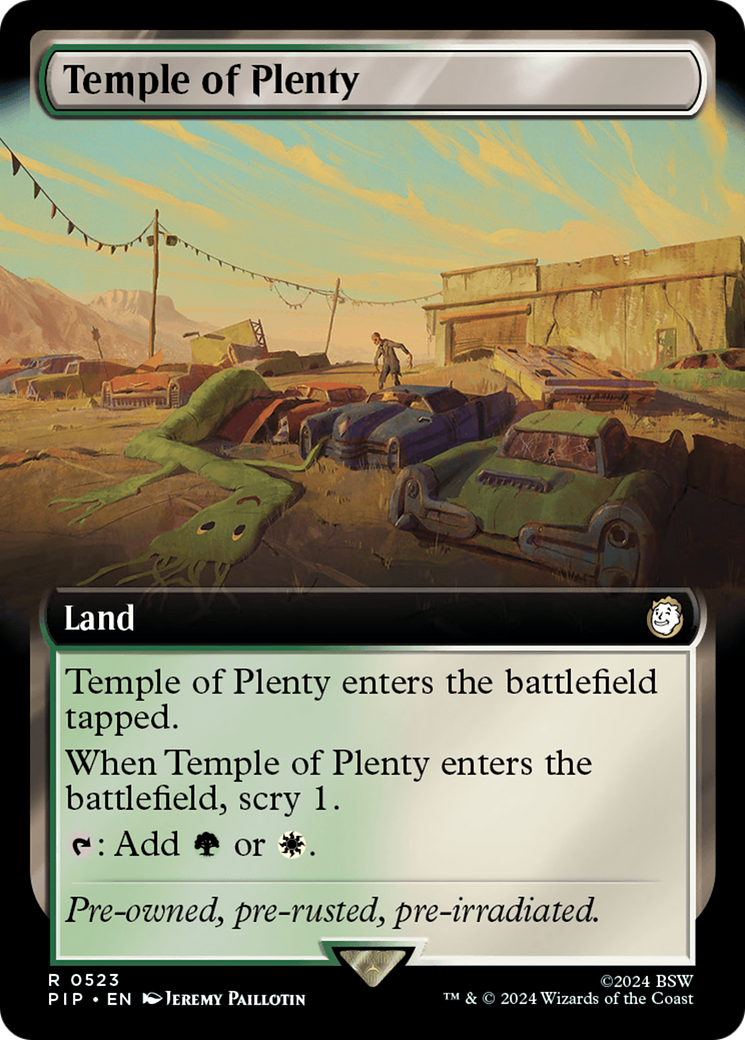 Temple of Plenty (Extended Art) [Fallout] | Card Citadel