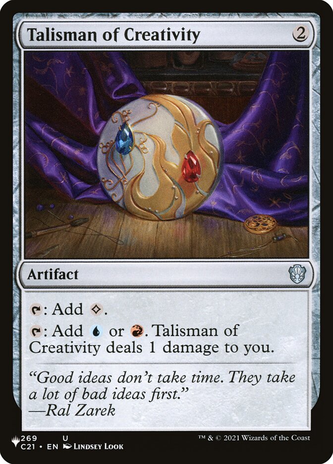 Talisman of Creativity [Secret Lair: Heads I Win, Tails You Lose] | Card Citadel