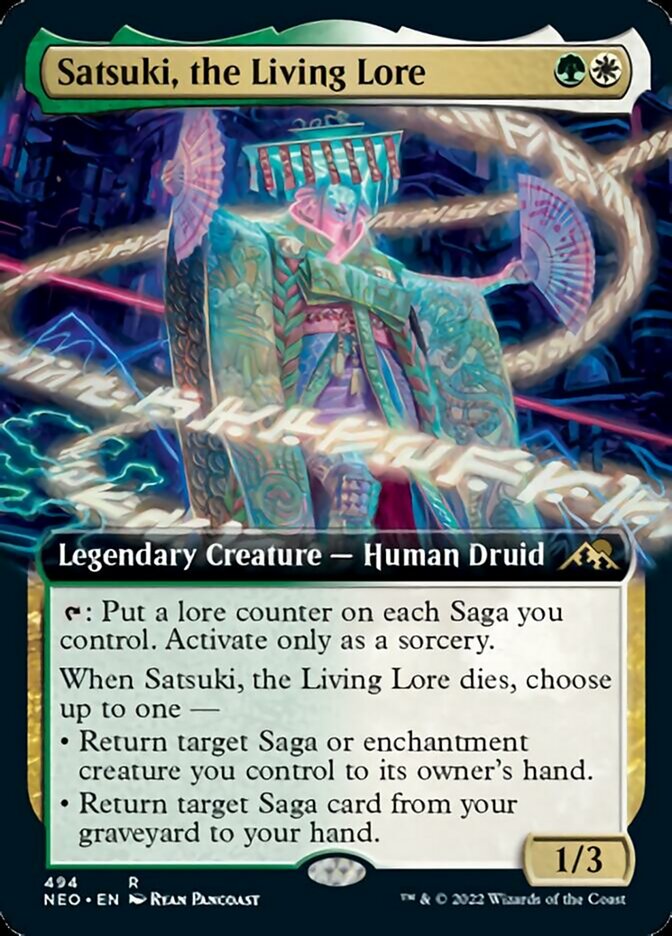 Satsuki, the Living Lore (Extended Art) [Kamigawa: Neon Dynasty] | Card Citadel