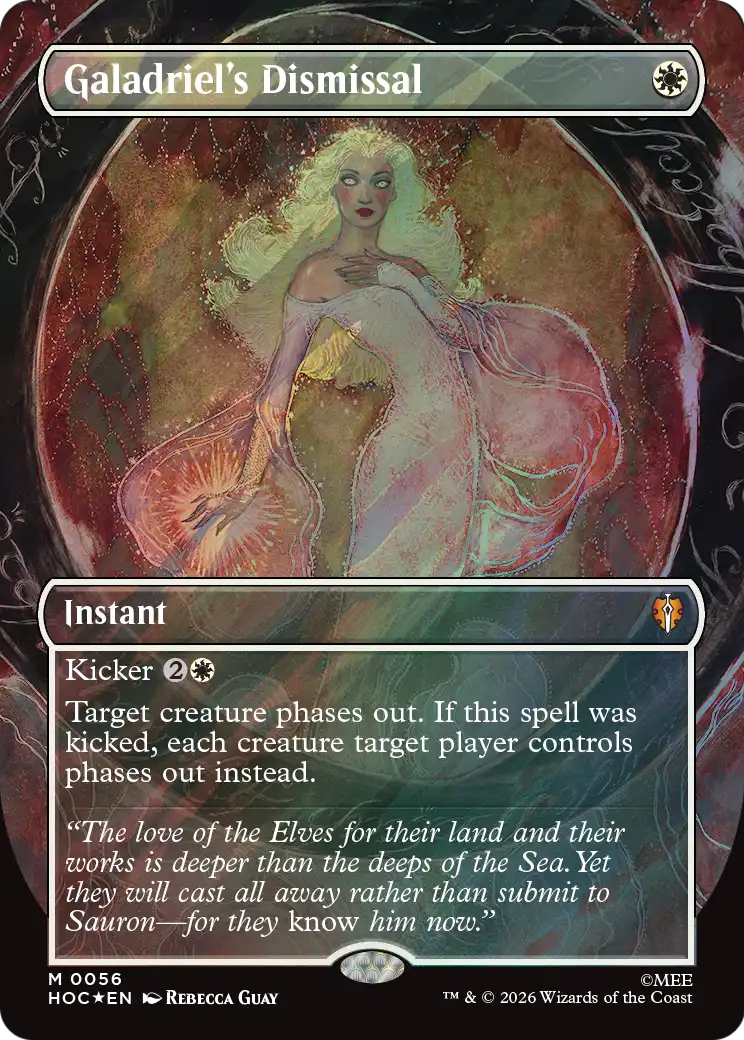 Galadriel's Dismissal (Borderless) (Surge Foil) [The Hobbit: Eternal-Legal] | Card Citadel