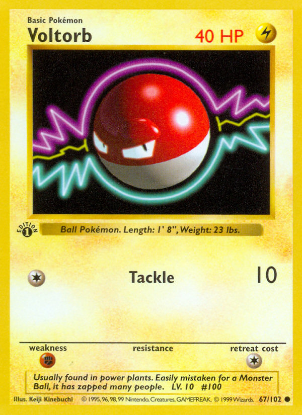 Voltorb (67/102) (Shadowless) [Base Set 1st Edition] | Card Citadel