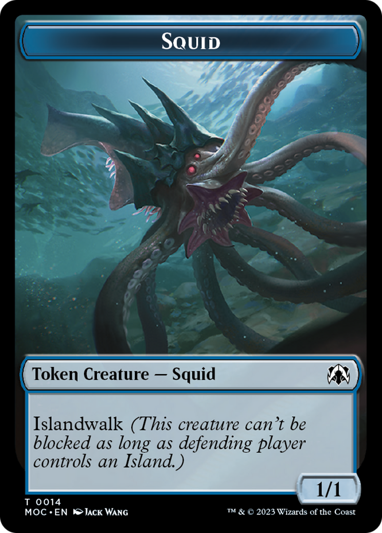 Squid // Human (26) Double-Sided Token [March of the Machine Commander Tokens] | Card Citadel