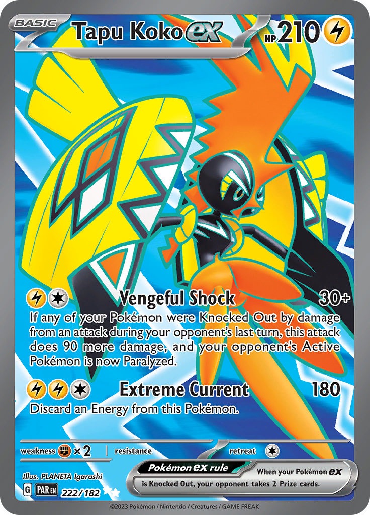 Tapu Koko ex (222/182) [Scarlet & Violet: Paradox Rift] | Card Citadel