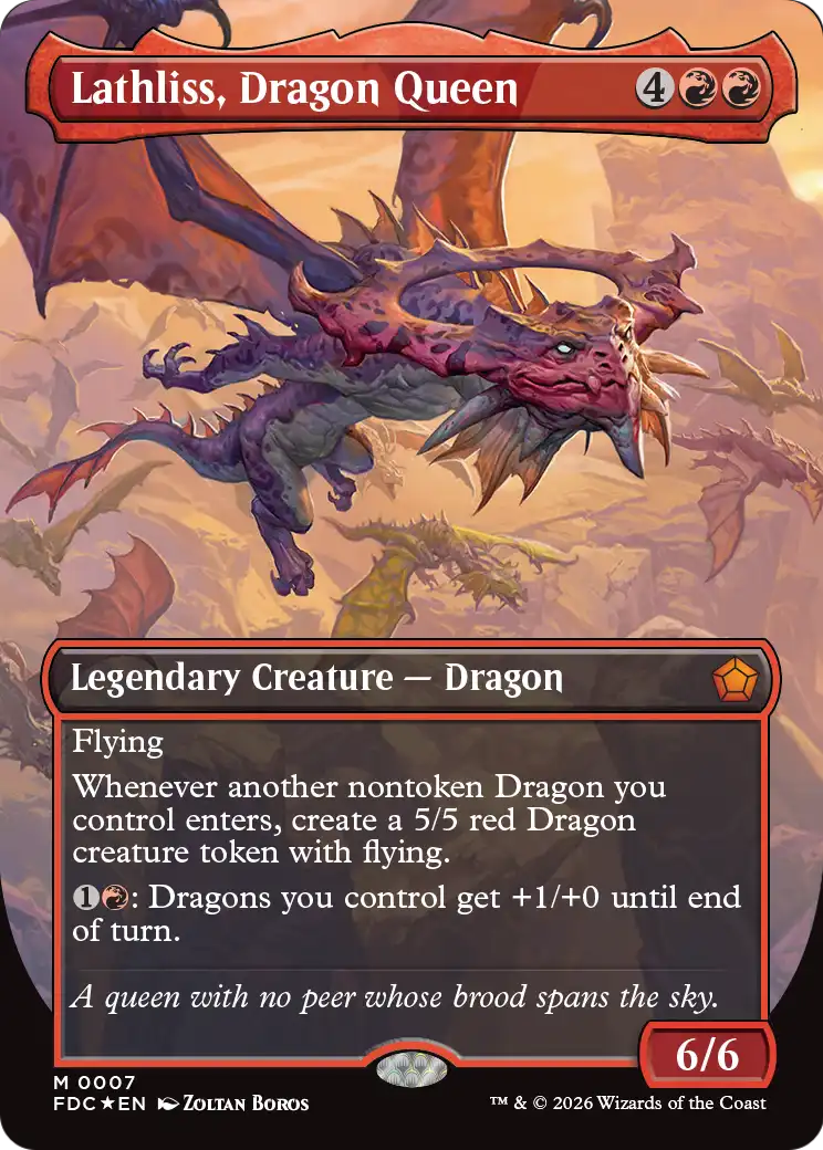 Lathliss, Dragon Queen (Borderless) [Foundations Commander] | Card Citadel
