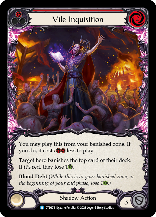 Vile Inquisition (Red) [DTD178] (Dusk Till Dawn)  Rainbow Foil | Card Citadel