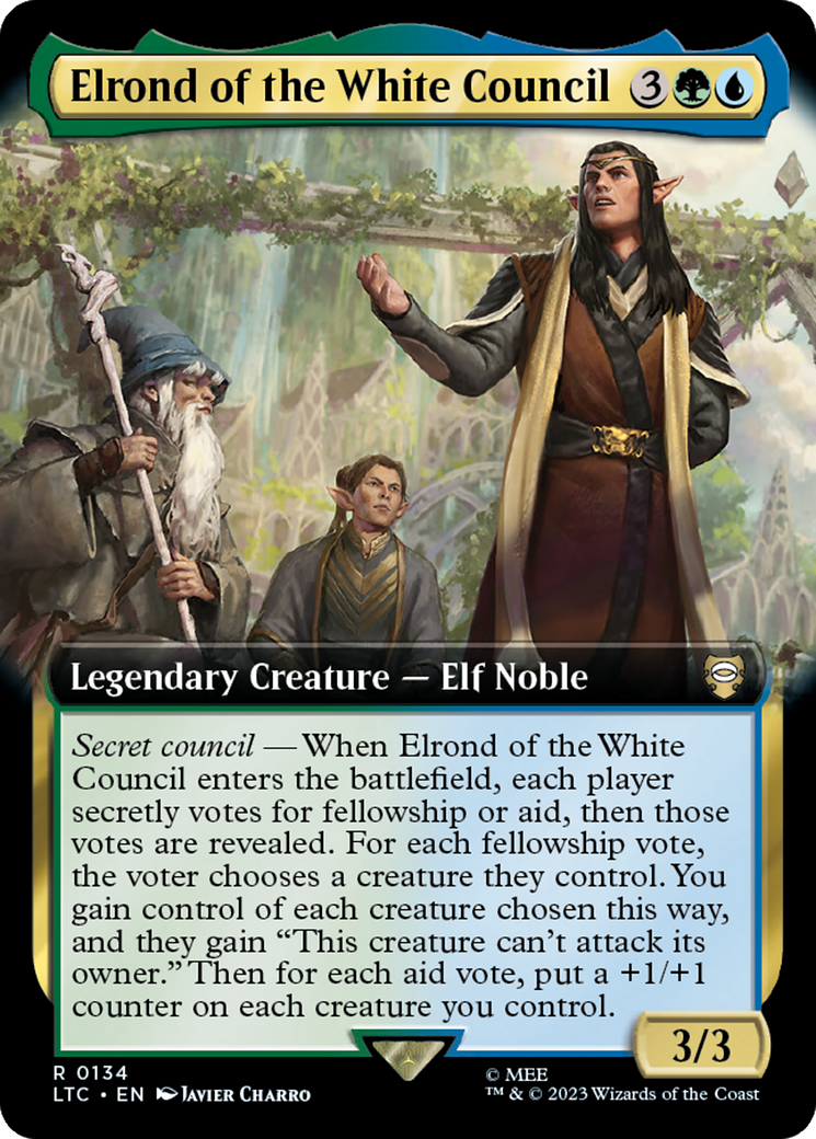 Elrond of the White Council (Extended Art) [The Lord of the Rings: Tales of Middle-Earth Commander] | Card Citadel