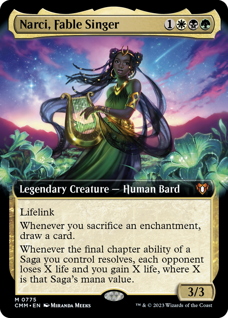 Narci, Fable Singer (Extended Art) [Commander Masters] | Card Citadel