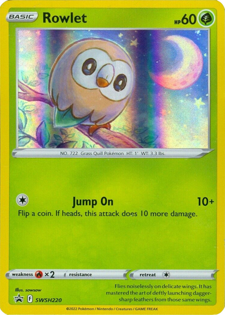 Rowlet (SWSH220) (Cosmos Holo) [Sword & Shield: Black Star Promos] | Card Citadel