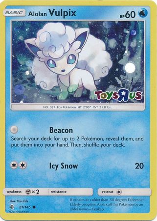 Alolan Vulpix (21/145) (Toys R Us Promo) [Sun & Moon: Guardians Rising] | Card Citadel