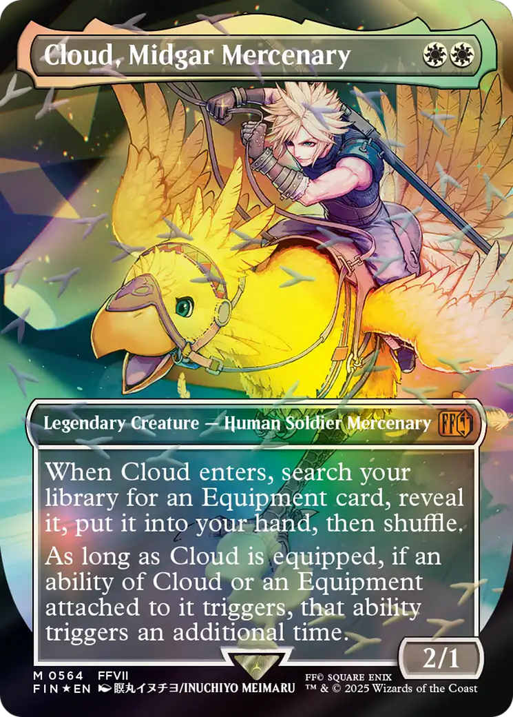Cloud, Midgar Mercenary (Borderless) (Chocobo Track Foil) [FINAL FANTASY] | Card Citadel