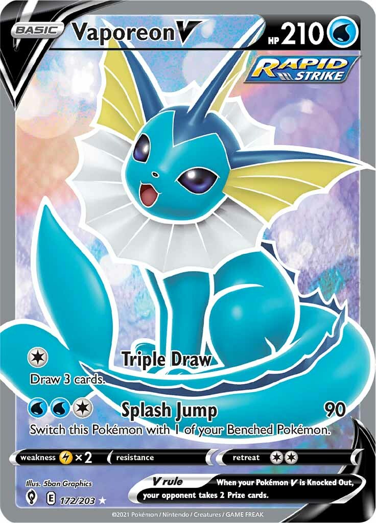 Vaporeon V (172/203) [Sword & Shield: Evolving Skies] | Card Citadel