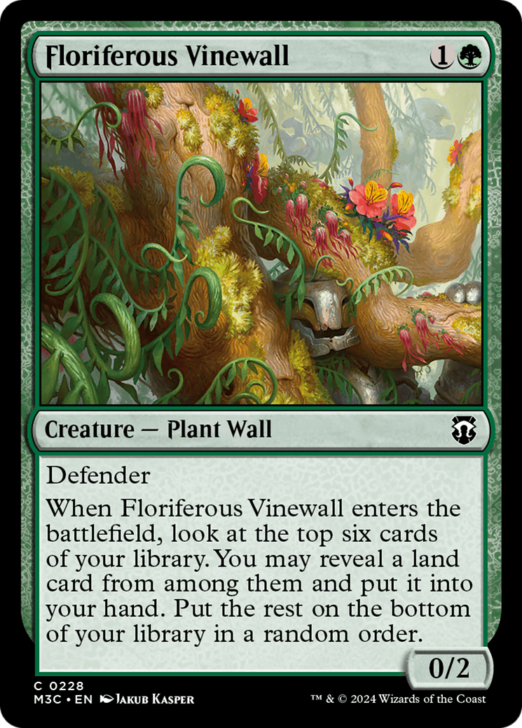 Floriferous Vinewall (Ripple Foil) [Modern Horizons 3 Commander] | Card Citadel