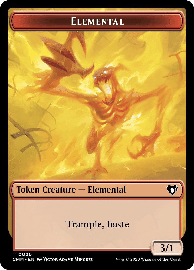 Elemental (0026) // Elephant Double-Sided Token [Commander Masters Tokens] | Card Citadel