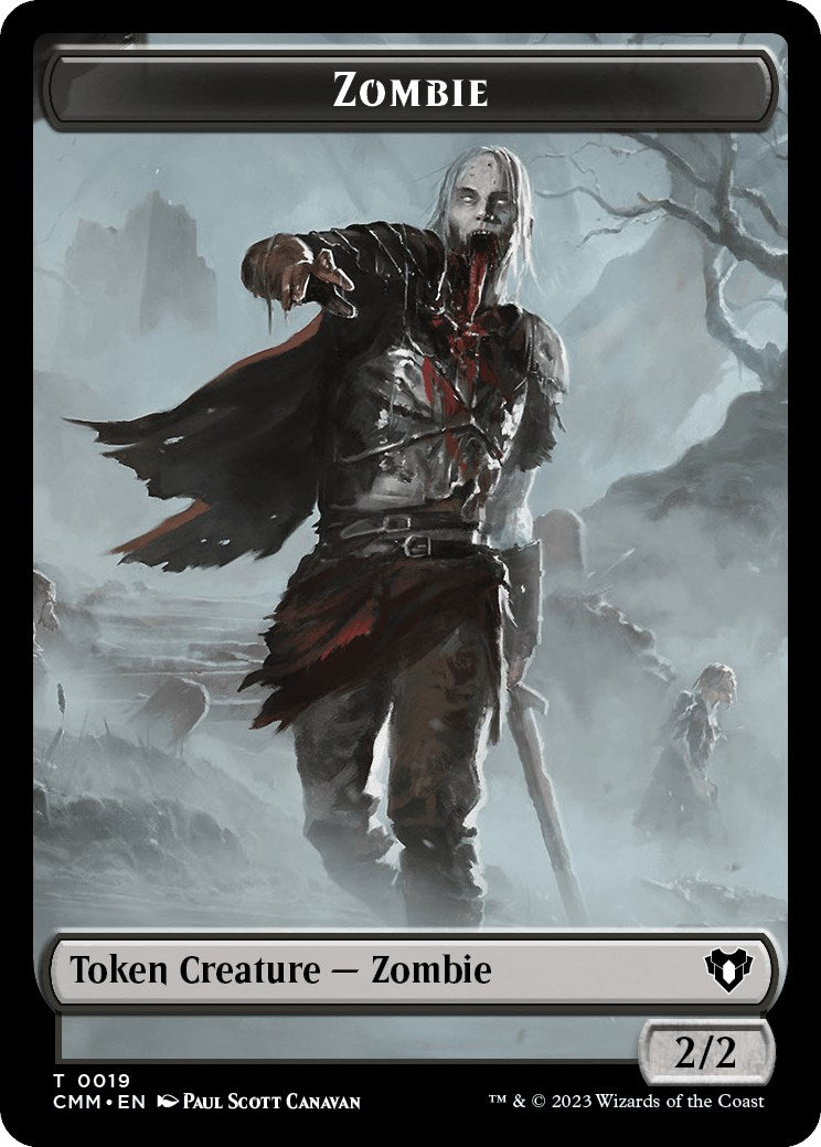 Zombie (0019) // Construct (0042) Double-Sided Token [Commander Masters Tokens] | Card Citadel