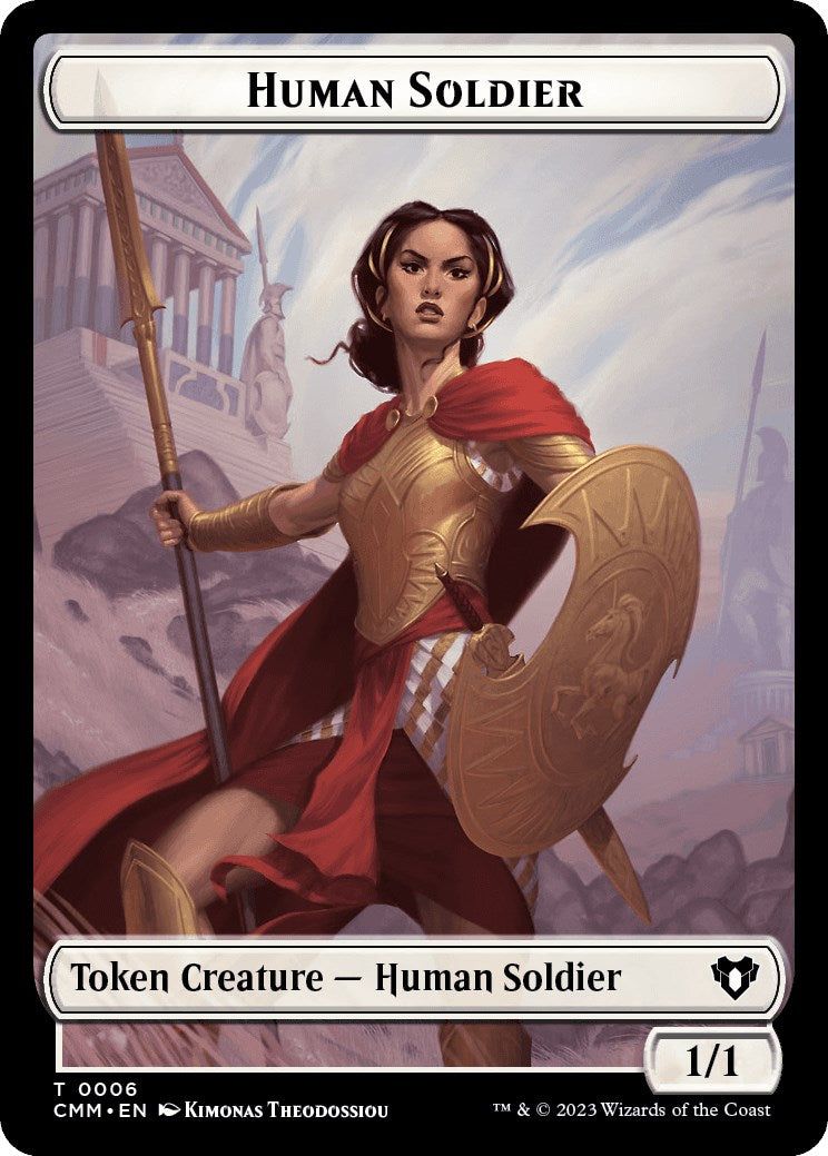 Human Soldier // Dragon (0021) Double-Sided Token [Commander Masters Tokens] | Card Citadel