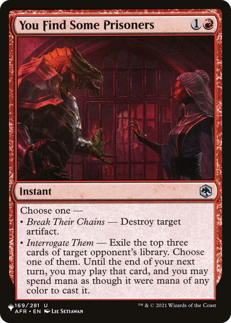 You Find Some Prisoners [The List Reprints] | Card Citadel