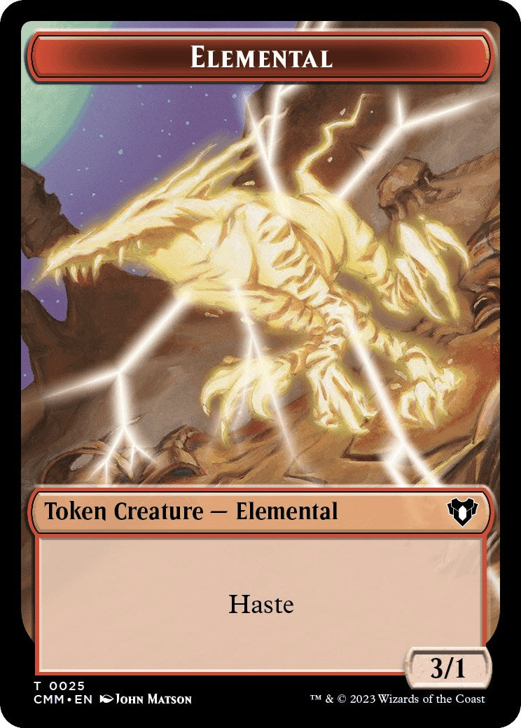 Elemental (0025) // Saproling Double-Sided Token [Commander Masters Tokens] | Card Citadel