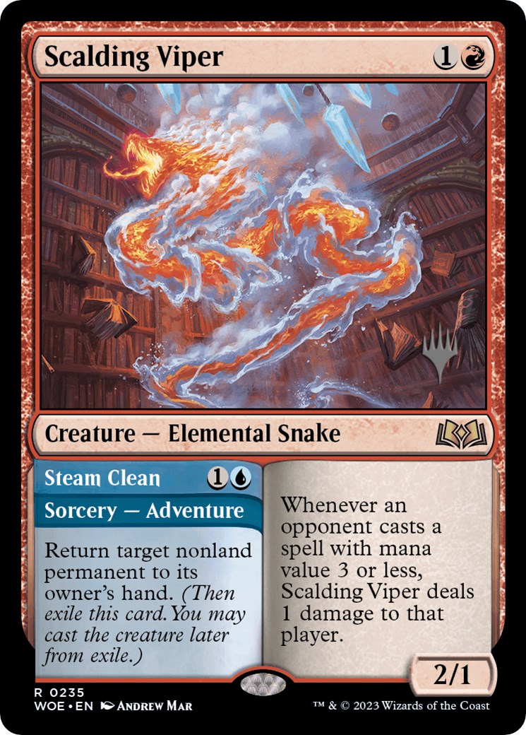 Scalding Viper // Steam Clean (Promo Pack) [Wilds of Eldraine Promos] | Card Citadel