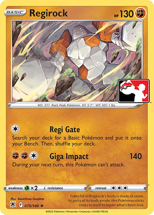 Regirock (075/189) [Prize Pack Series Three] | Card Citadel