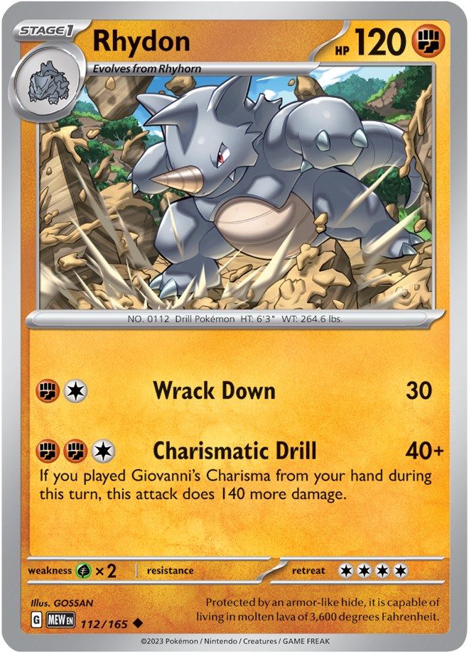 Rhydon (112/165) [Scarlet & Violet: 151] | Card Citadel