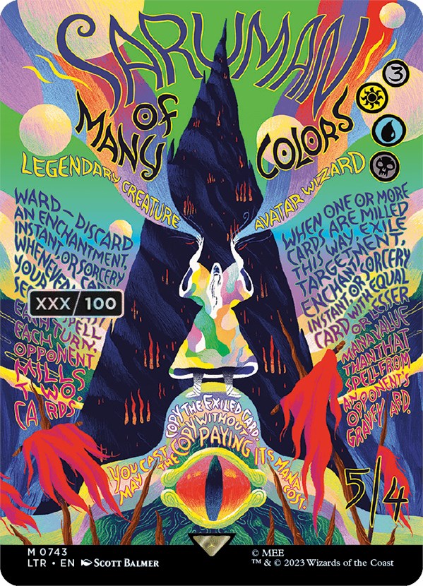Saruman of Many Colors (Borderless Poster) (Serialized) [The Lord of the Rings: Tales of Middle-Earth] | Card Citadel