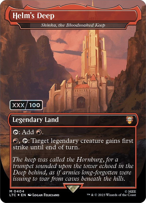 Helm's Deep - Shinka, the Bloodsoaked Keep (Serialized) [The Lord of the Rings: Tales of Middle-Earth Commander] | Card Citadel