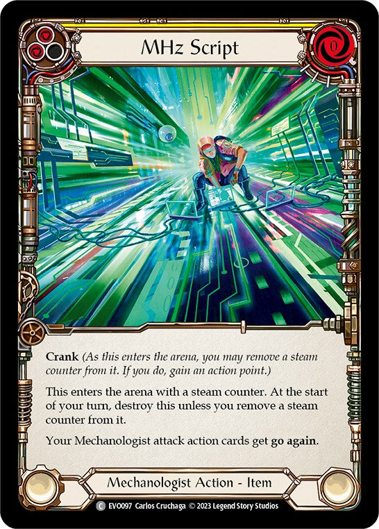 MHz Script [EVO097] (Bright Lights)  Rainbow Foil | Card Citadel