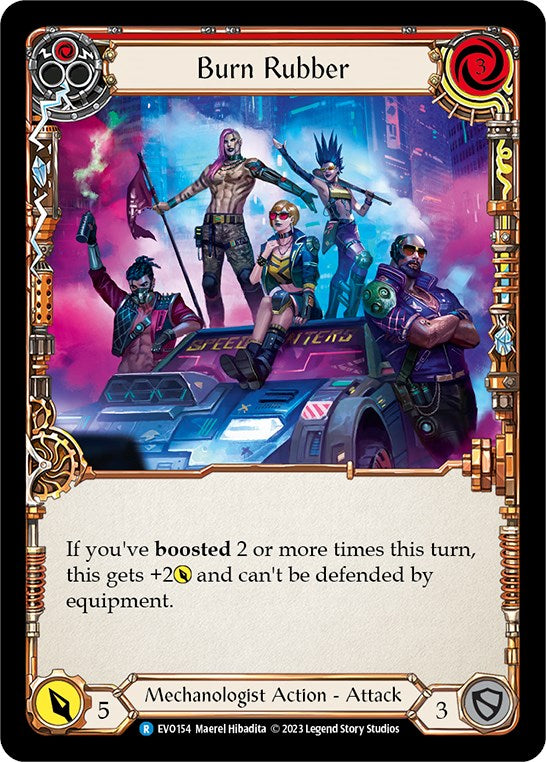 Burn Rubber [EVO154] (Bright Lights)  Rainbow Foil | Card Citadel