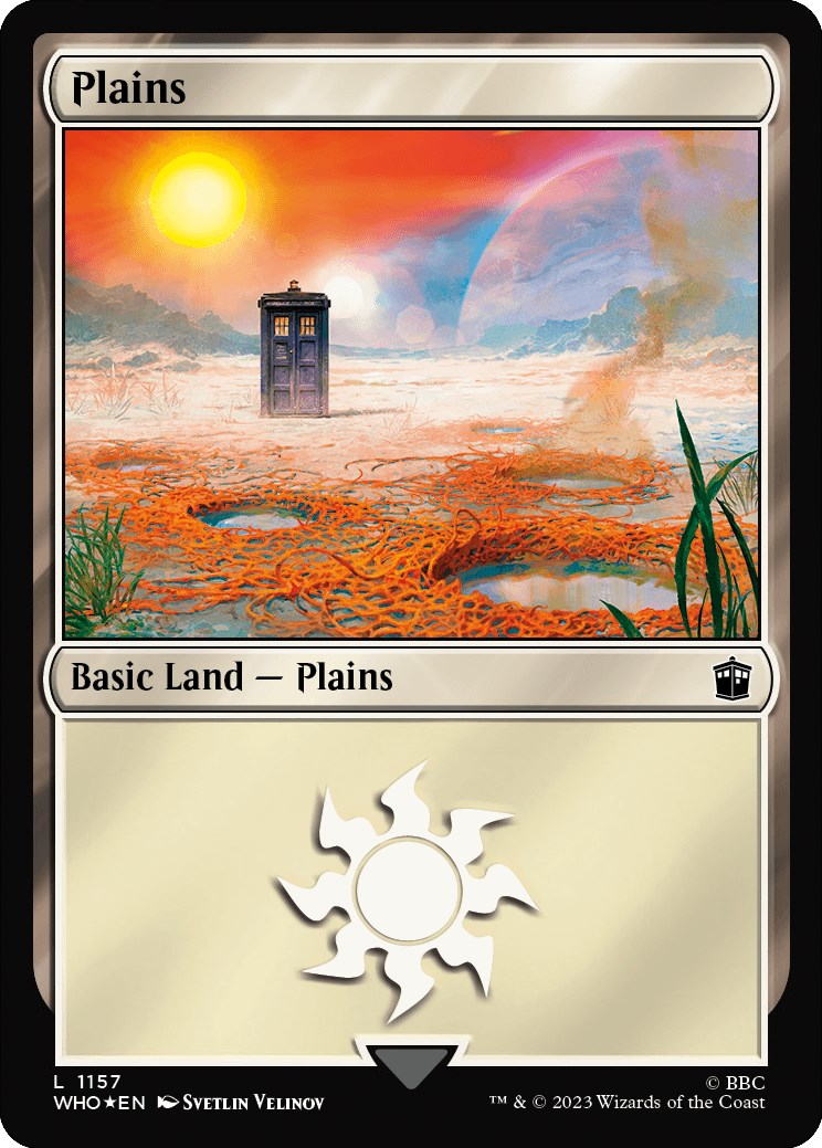 Plains (1157) (Surge Foil) [Doctor Who] | Card Citadel