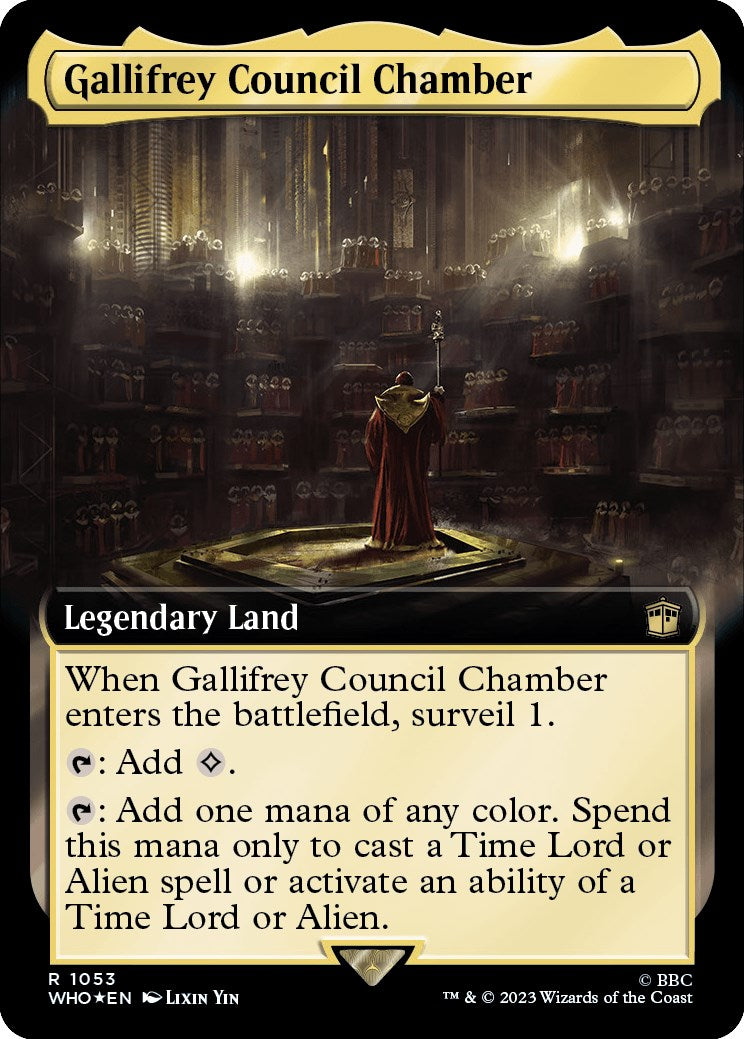 Gallifrey Council Chamber (Extended Art) (Surge Foil) [Doctor Who] | Card Citadel