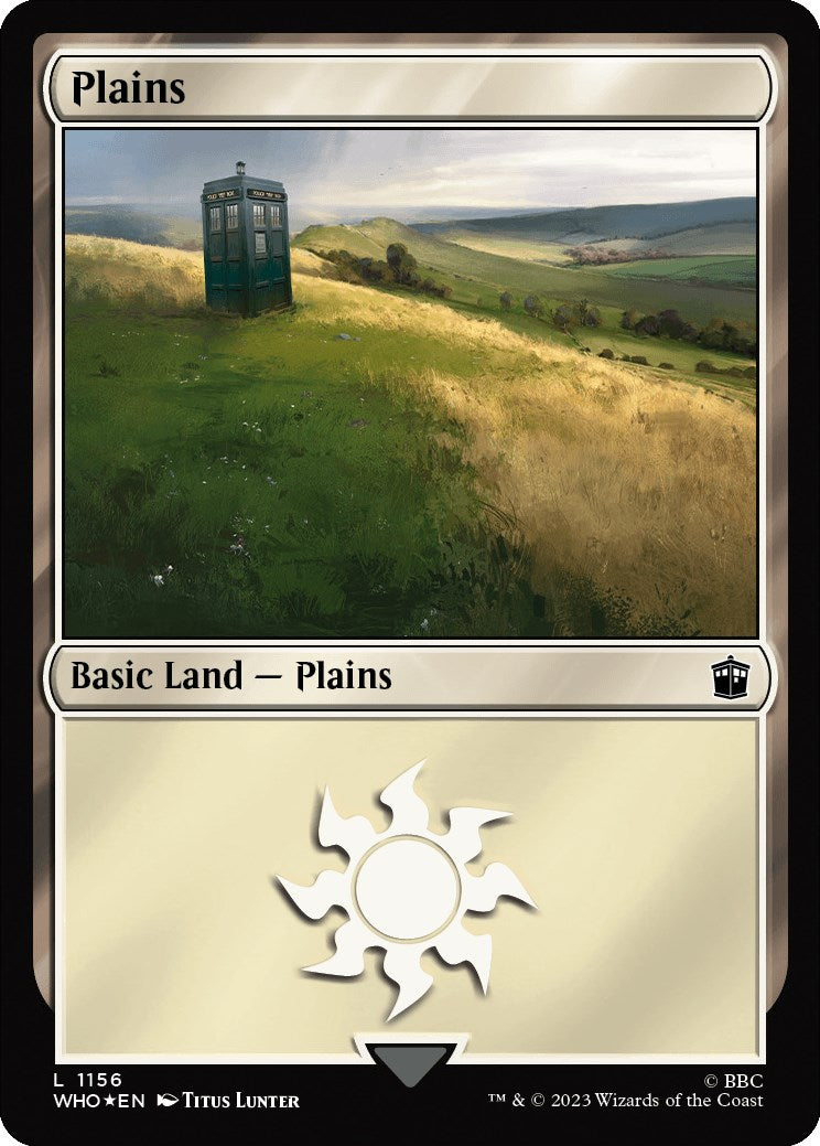 Plains (1156) (Surge Foil) [Doctor Who] | Card Citadel