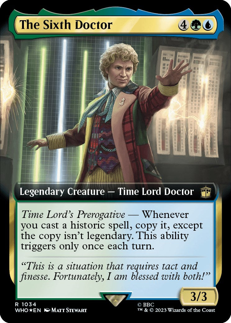 The Sixth Doctor (Extended Art) (Surge Foil) [Doctor Who] | Card Citadel