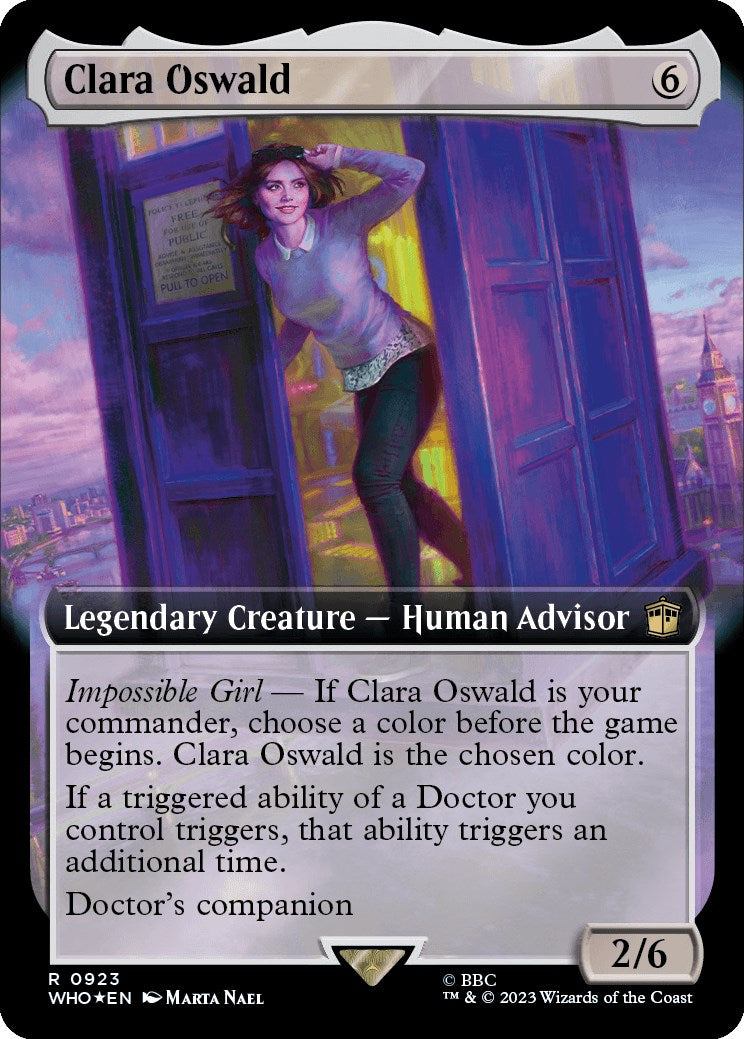 Clara Oswald (Extended Art) (Surge Foil) [Doctor Who] | Card Citadel