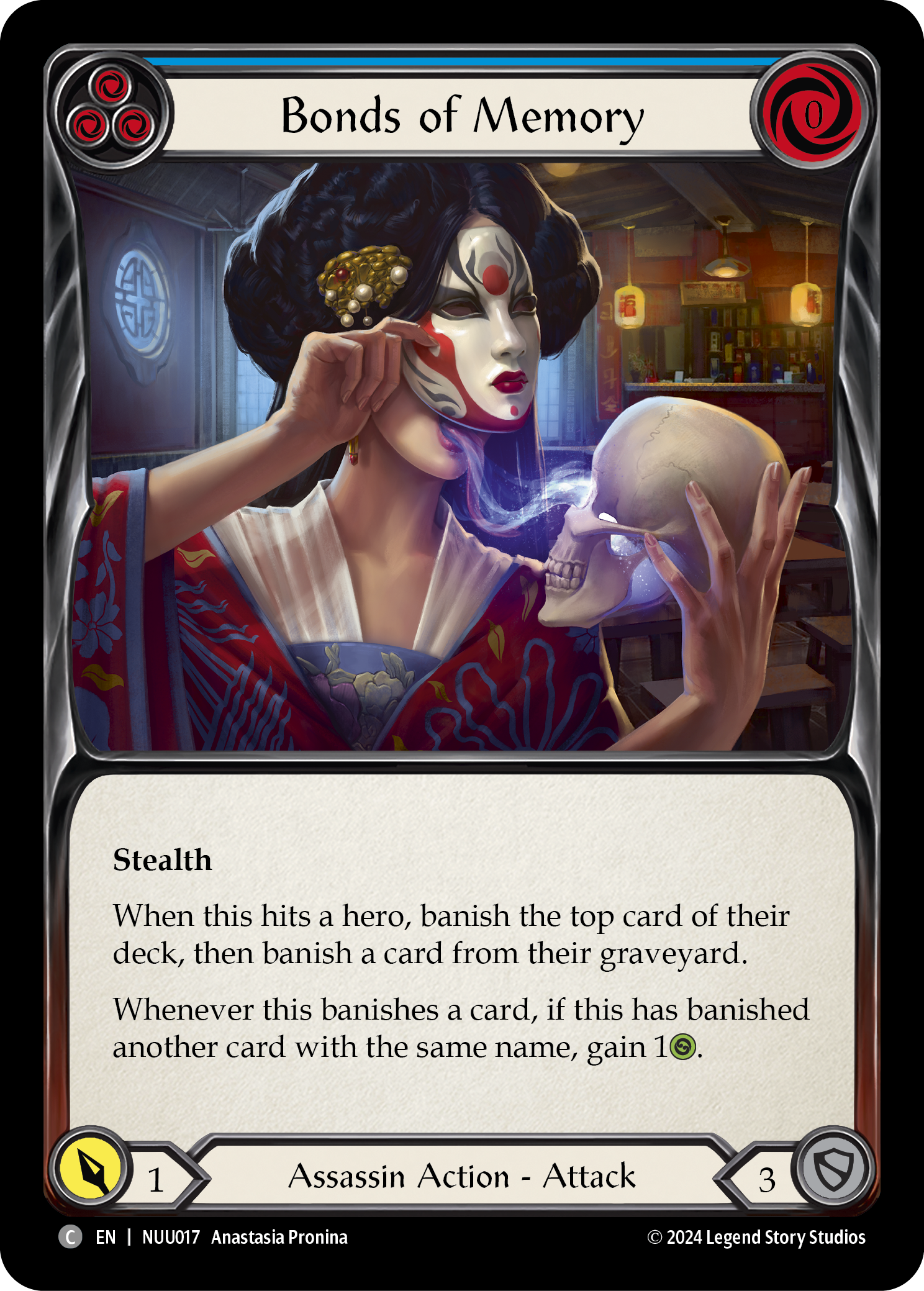 Bonds of Memory (Blue) [NUU017] (Part the Mistveil Nuu Blitz Deck) | Card Citadel
