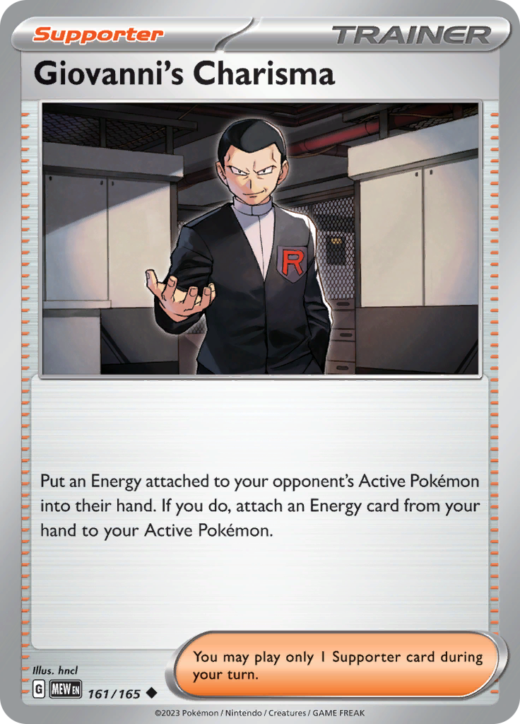 Giovanni's Charisma (161/165) [Scarlet & Violet: 151] | Card Citadel