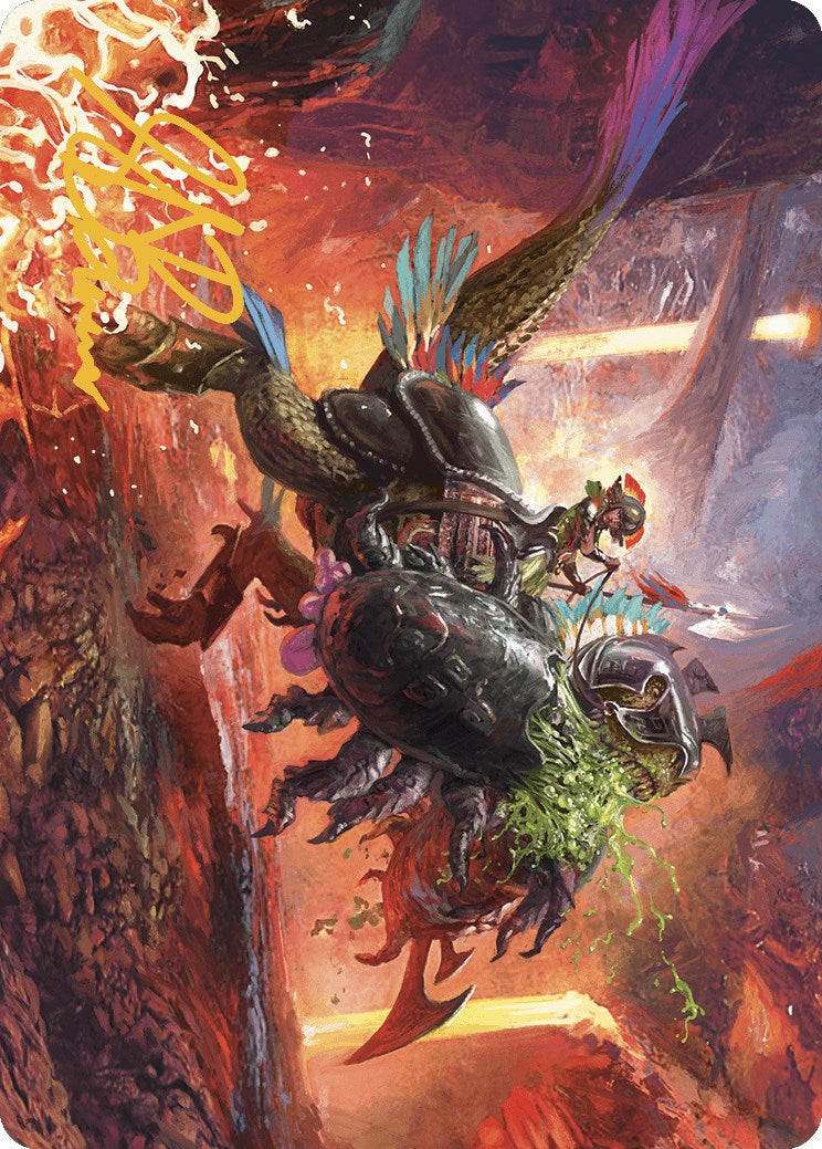 Triumphant Chomp Art Card (Gold-Stamped Signature) [The Lost Caverns of Ixalan Art Series] | Card Citadel