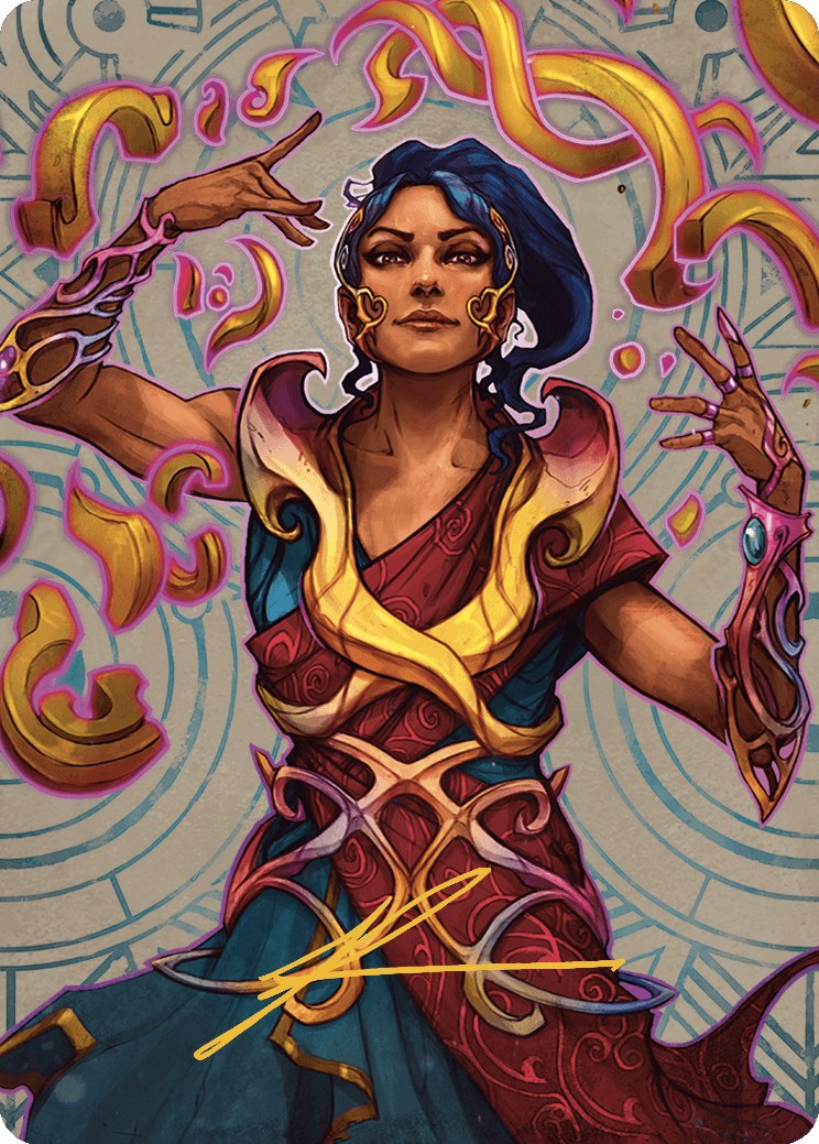 Saheeli, the Sun's Brilliance Art Card (Gold-Stamped Signature) [The Lost Caverns of Ixalan Art Series] | Card Citadel