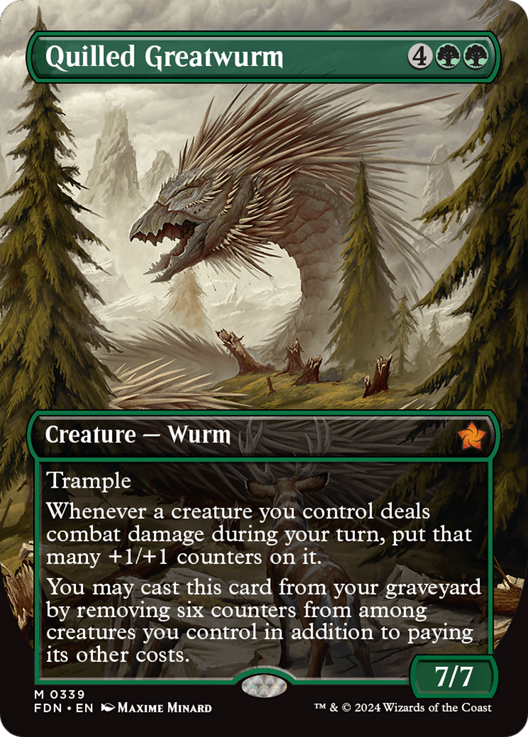 Quilled Greatwurm (Borderless) [Foundations] | Card Citadel