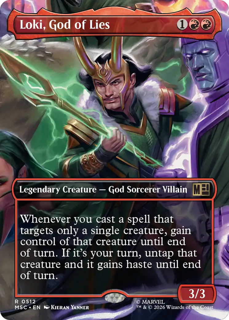 Loki, God of Lies (Borderless) [Marvel Super Heroes Commander] | Card Citadel