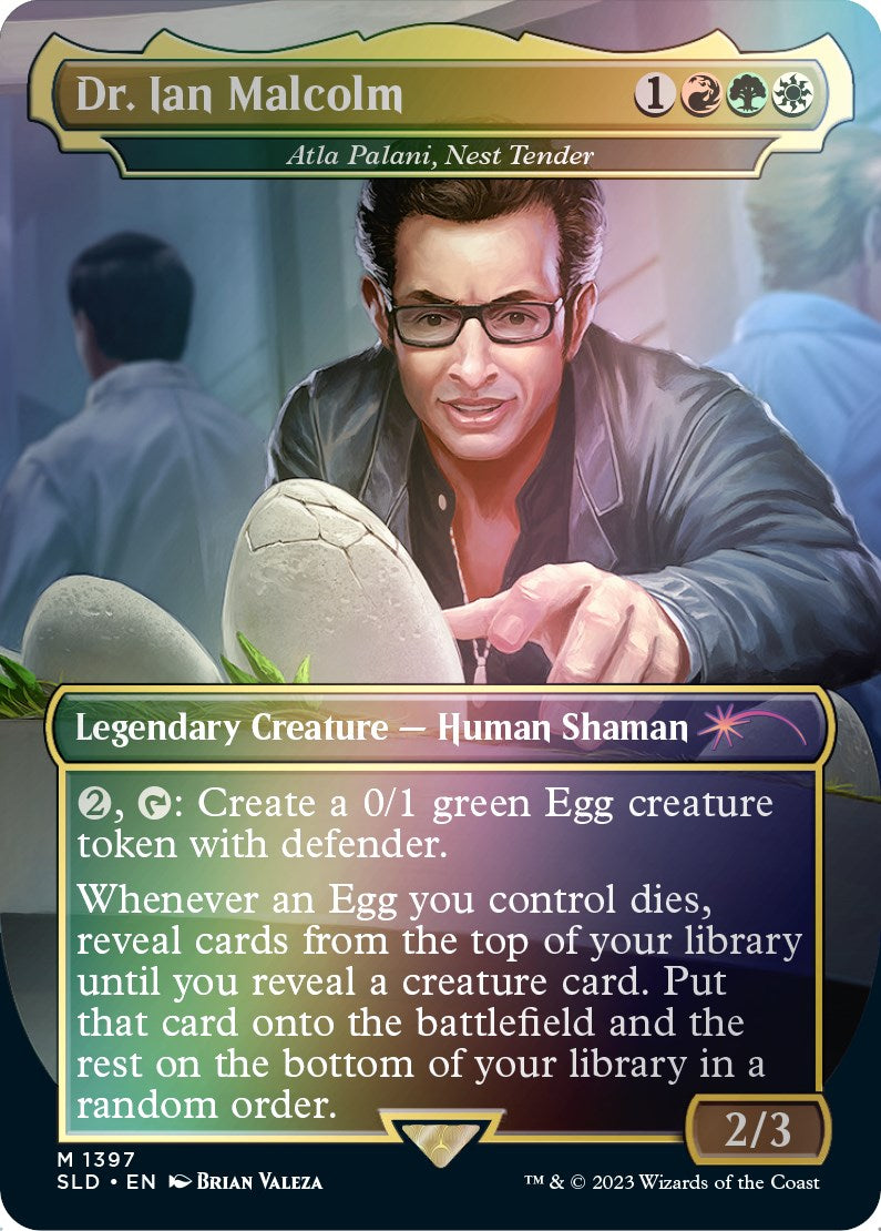 Dr. Ian Malcolm - Atla Palani, Nest Tender (Rainbow Foil) [Secret Lair Drop Series] | Card Citadel