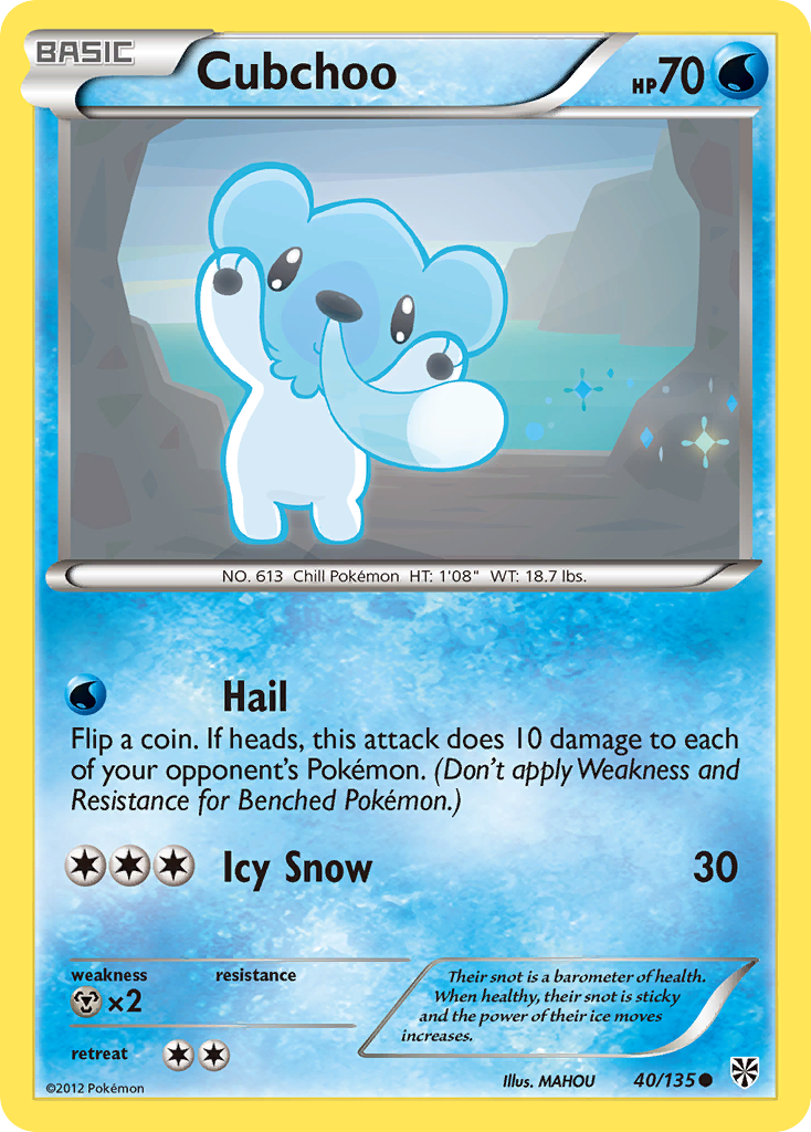 Cubchoo (40/135) [Black & White: Plasma Storm] | Card Citadel