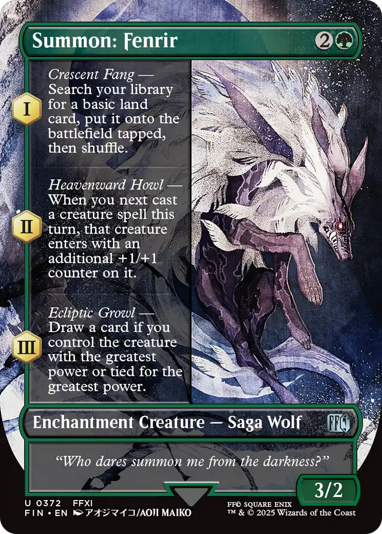 Summon: Fenrir (Borderless) [FINAL FANTASY] | Card Citadel