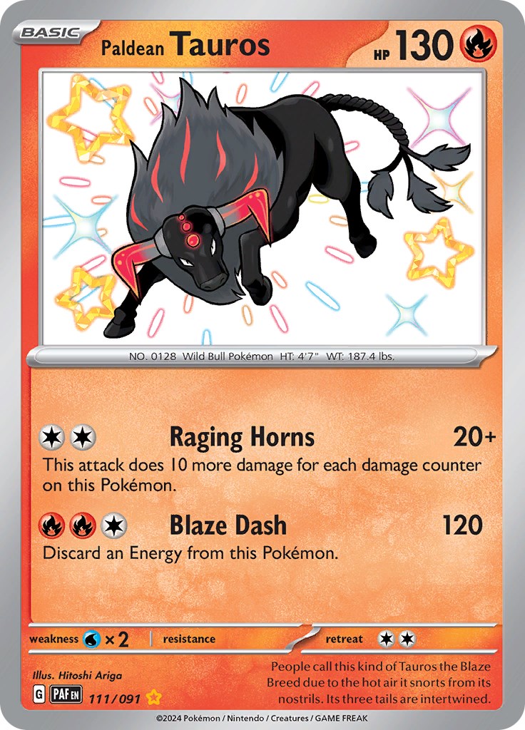 Paldean Tauros (111/091) [Scarlet & Violet: Paldean Fates] | Card Citadel