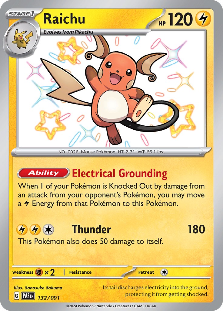 Raichu (132/091) [Scarlet & Violet: Paldean Fates] | Card Citadel