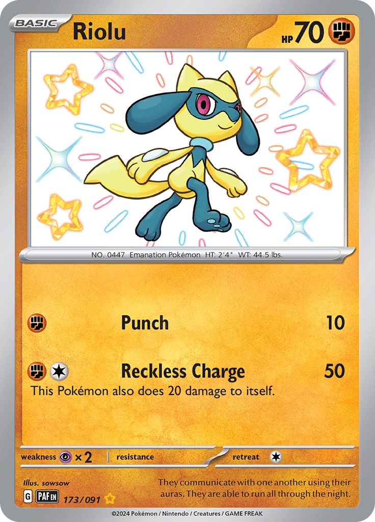 Riolu (173/091) [Scarlet & Violet: Paldean Fates] | Card Citadel