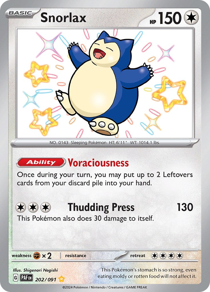 Snorlax (202/091) [Scarlet & Violet: Paldean Fates] | Card Citadel