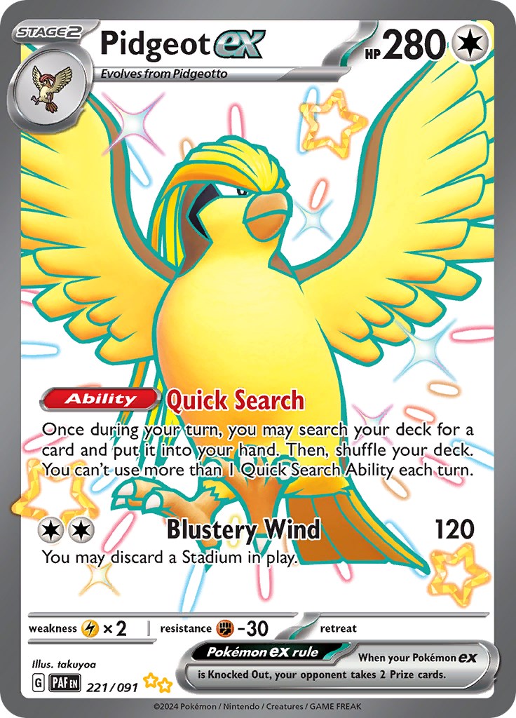 Pidgeot ex (221/091) [Scarlet & Violet: Paldean Fates] | Card Citadel