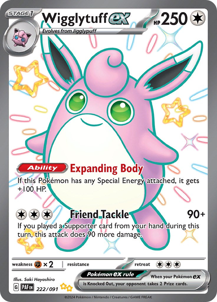 Wigglytuff ex (222/091) [Scarlet & Violet: Paldean Fates] | Card Citadel